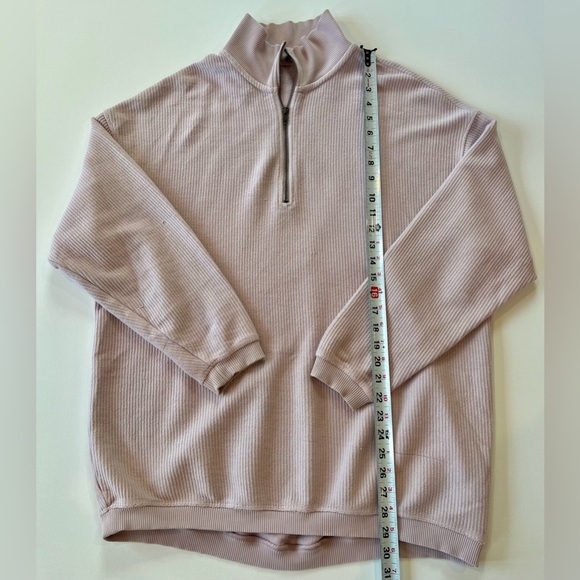aerie Beyond Oversized Light Pink Quarter Zip Size Small 100% Cotton - Picture 4 of 16